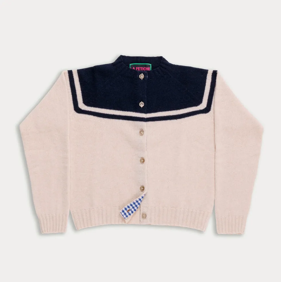 La Fetiche - Cardigan Maar - Ecru et Marine