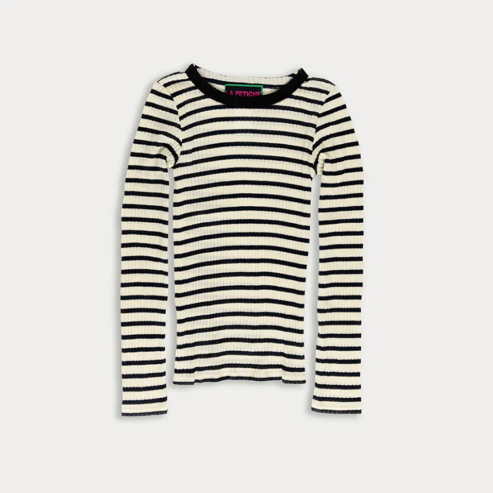 La Fetiche - T-shirt rayé Jackie - Ecru et Marine