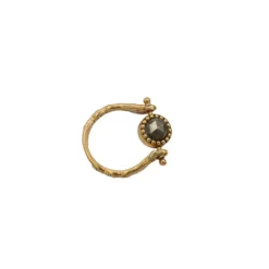 LA2L - Bague Sacha oeil Pierre Pivot - Pyrite