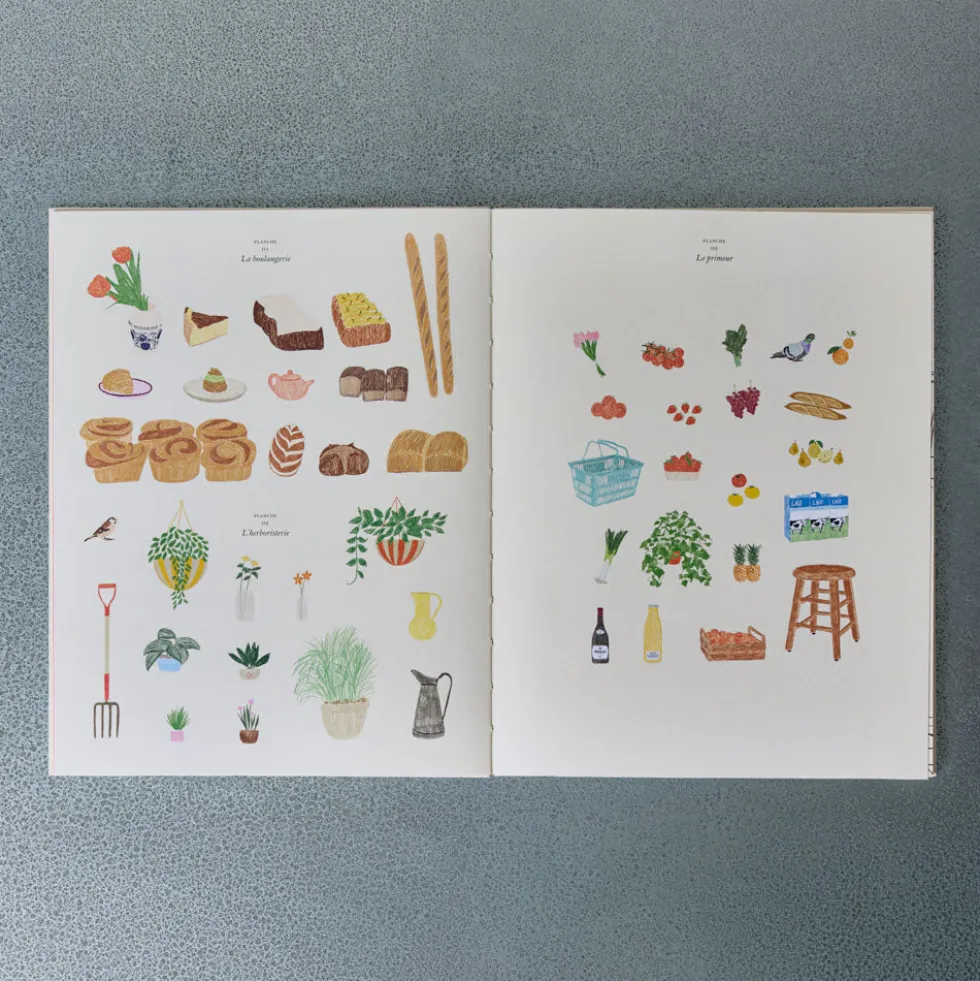 Livre - Stickers et coloriages - Le marché