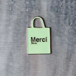 Magnet en métal Merci - Tote bag Vert