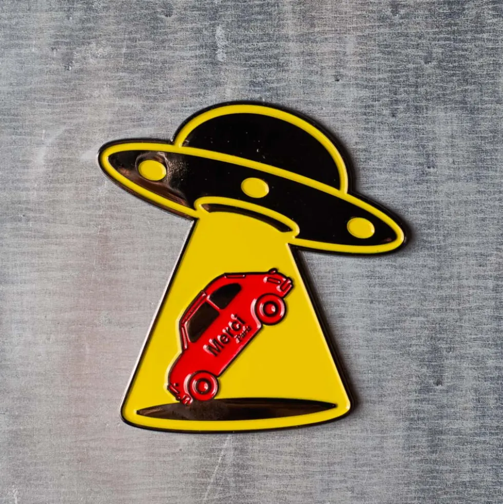 Magnet en métal Merci UFO - Fiat 500