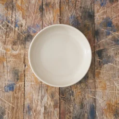 Merci - Assiette creuse en grès - Blanc