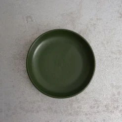 Merci - Assiette creuse en grès - Kaki