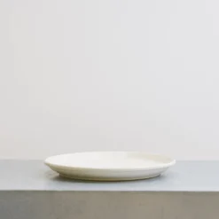 Merci - Assiette plate en grès - Blanc