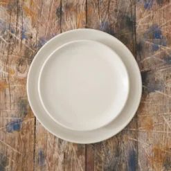 Merci - Assiette plate en grès - Blanc
