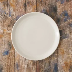 Merci - Assiette plate en grès - Blanc