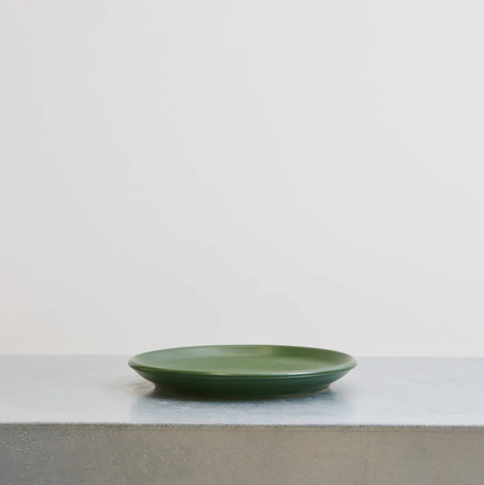 Merci - Assiette plate en grès - Kaki