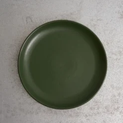 Merci - Assiette plate en grès - Kaki