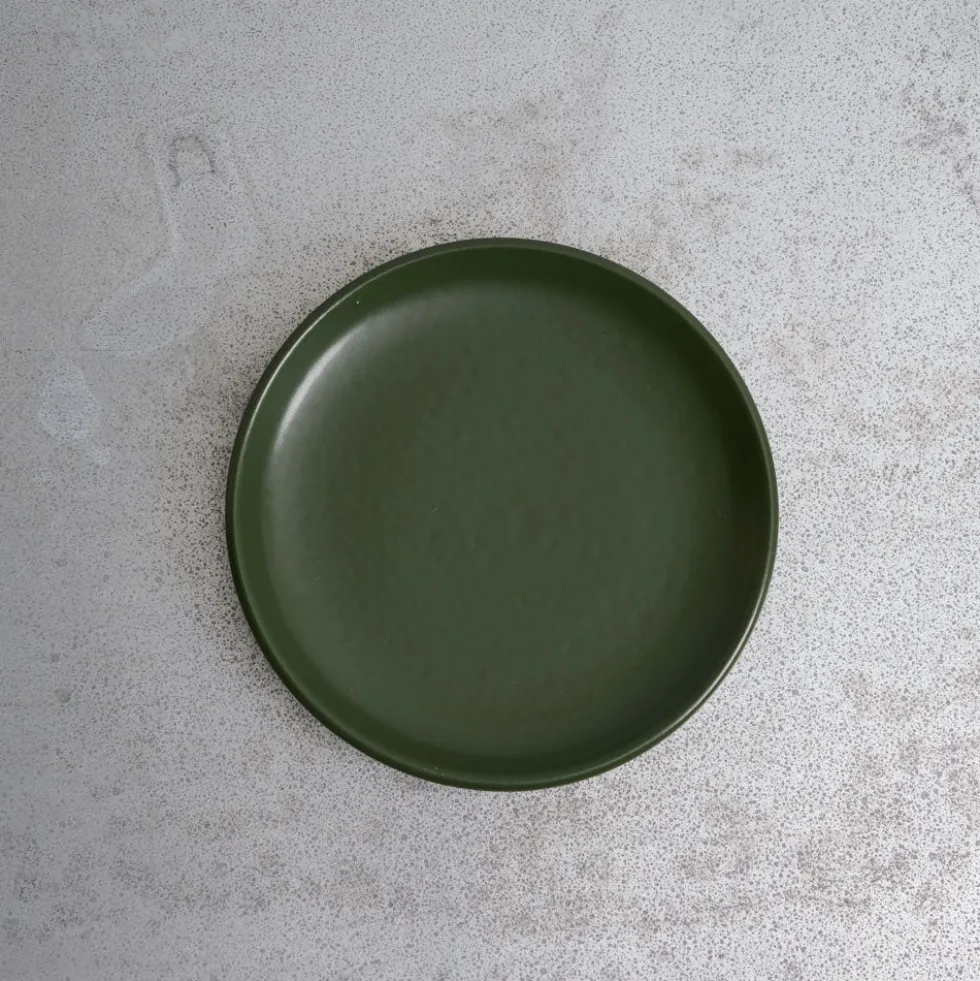 Merci - Assiette plate en grès - Kaki
