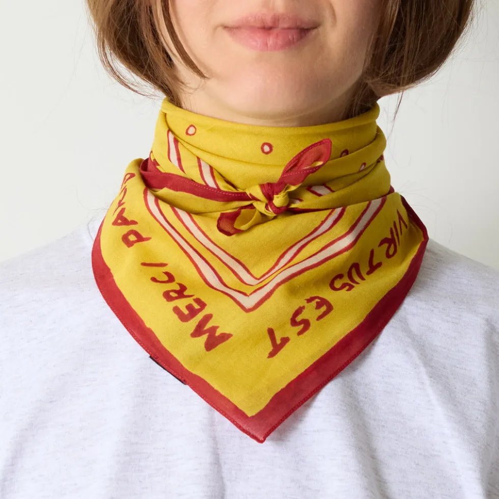 Merci - Bandana Ars Vivendi Virtus Est - Rouge & Jaune