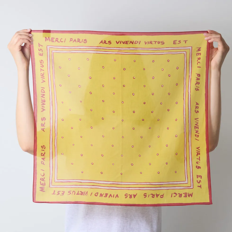 Merci - Bandana Ars Vivendi Virtus Est - Rouge & Jaune