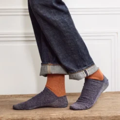 Merci - Chaussettes Ludo - Orange & Marine