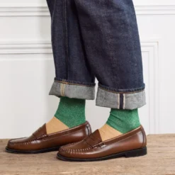 Merci - Chaussettes Ludo - Vert & Or