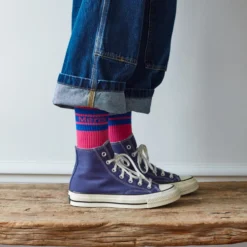 Merci - Chaussettes à rayures - Rose