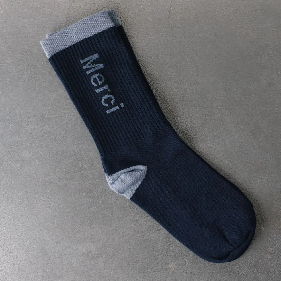 Merci - Chaussettes Scrappy - Marine & Bleu