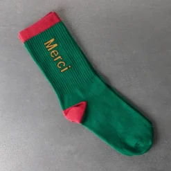 Merci - Chaussettes Scrappy - Vert & Fushia