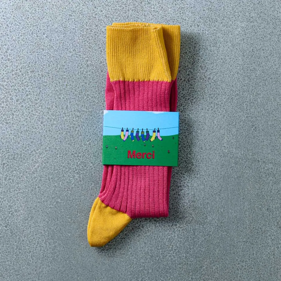 Merci - Chaussettes Theodora - Rose Jaune
