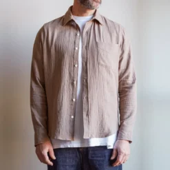 Merci - Chemise Gaspard en gaze de coton - Beige