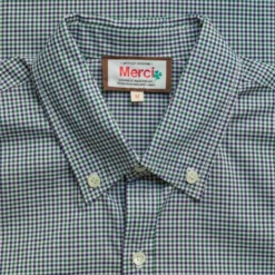 Merci - Chemise Sacha - Carreaux Vert & Bleu