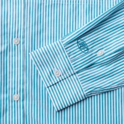 Merci - Chemise Sacha Rayé - Turquoise