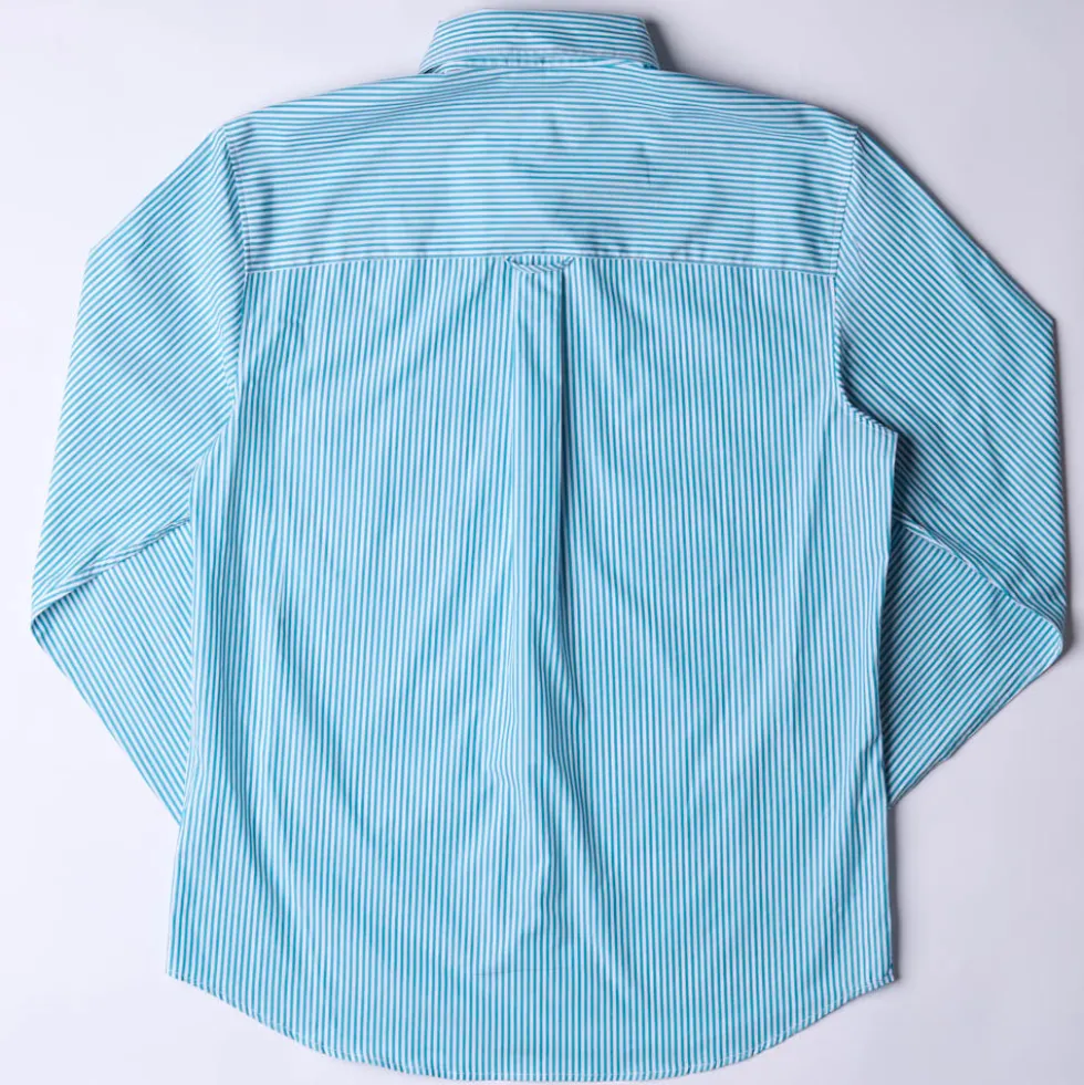 Merci - Chemise Sacha Rayé - Turquoise