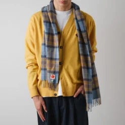 Merci - Echarpe en cachemire Harry - Bleu et Jaune