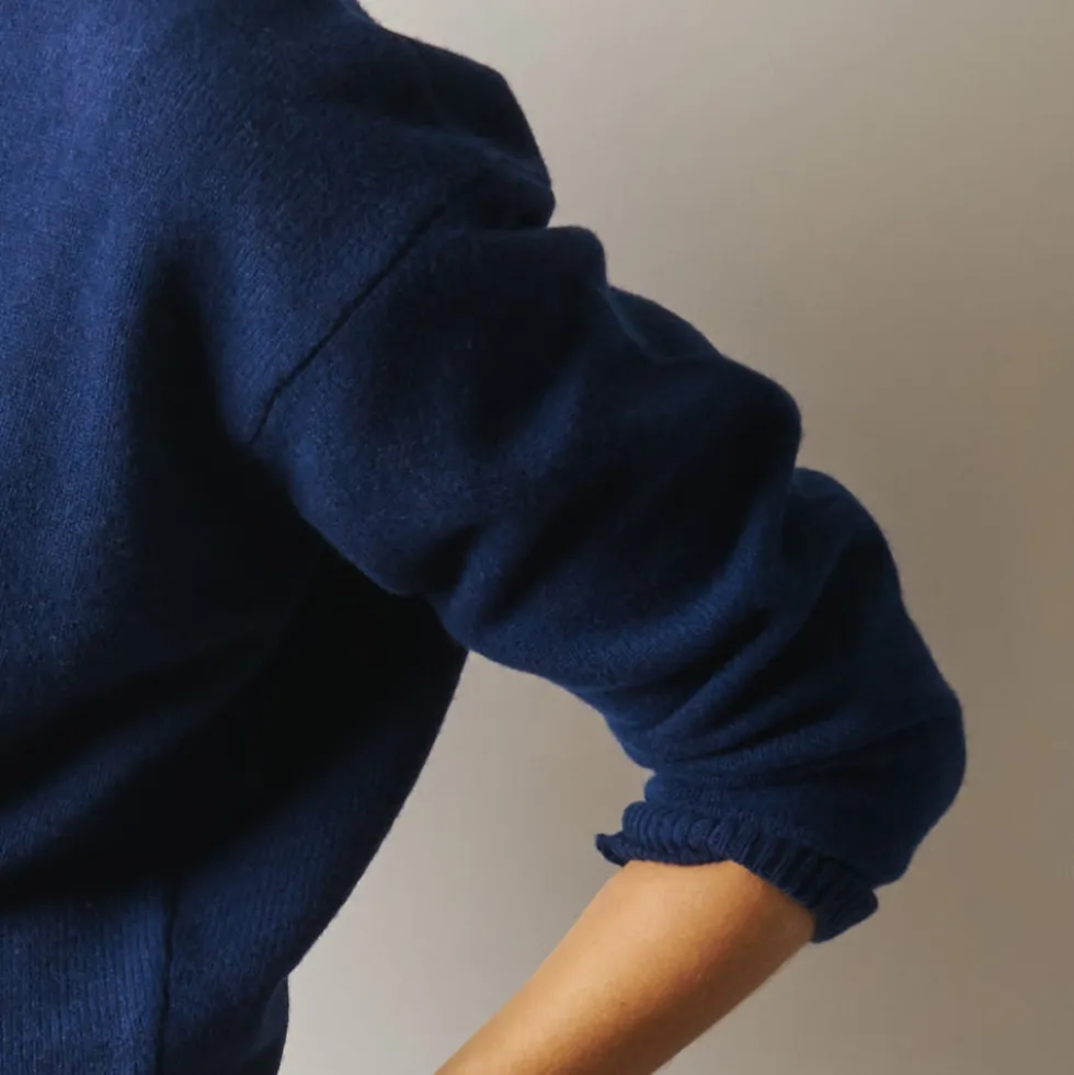 Merci - Gilet Lucia en Laine - Bleu foncé
