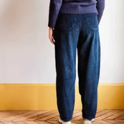 Merci - Pantalon en velours côtelé - Bleu Marine