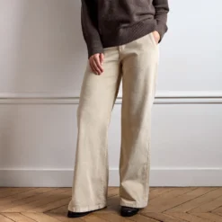 Merci - Pantalon en velours Dalida - Crème