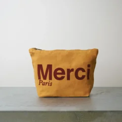 Merci - Pochette en coton - Beige & Marron