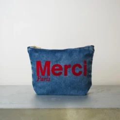 Merci - Pochette en coton - Denim