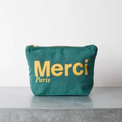Merci - Pochette en coton - Forêt & Jaune