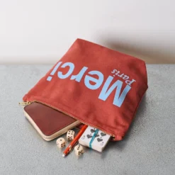 Merci - Pochette en coton - Vin & Bleu