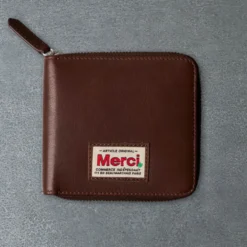 Merci - Porte Feuille Zip - Chocolat