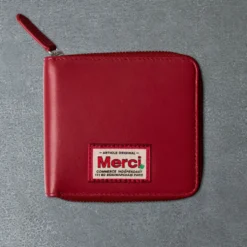 Merci - Porte Feuille Zip - Rouge