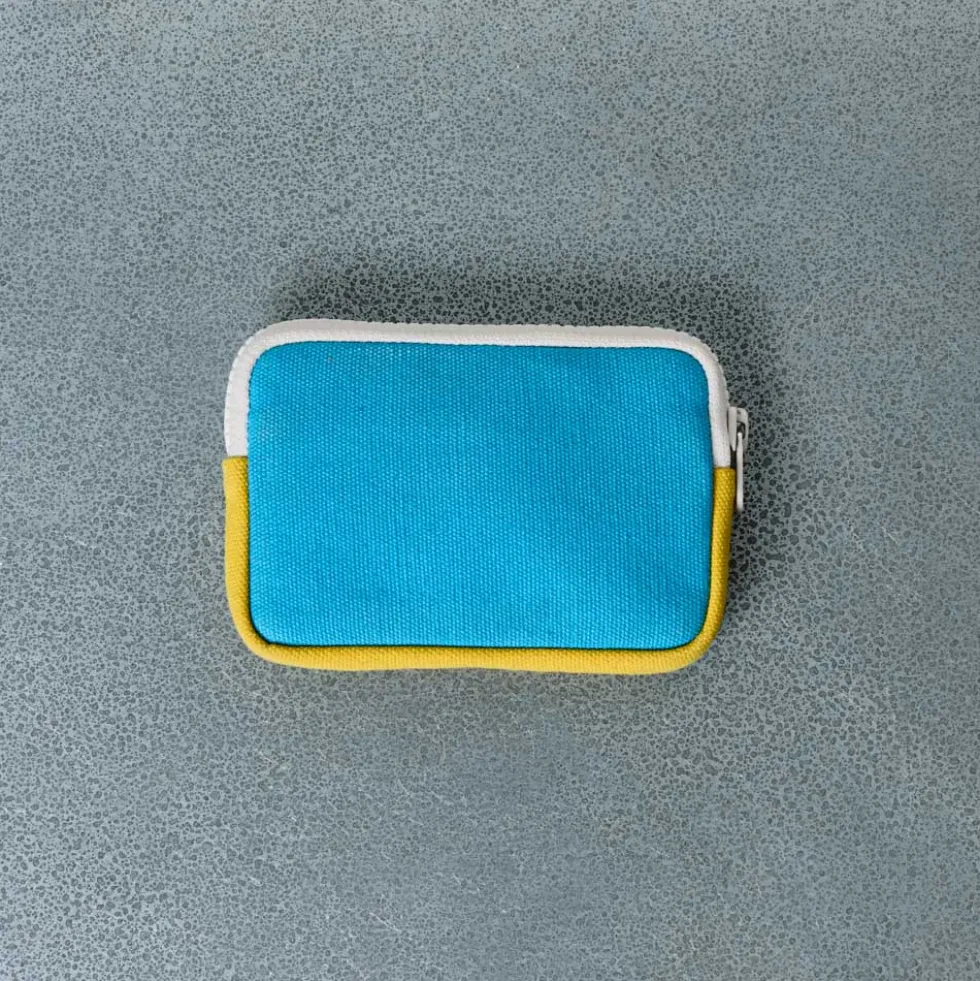 Merci - Porte Monnaie Candide - Bleu & Jaune