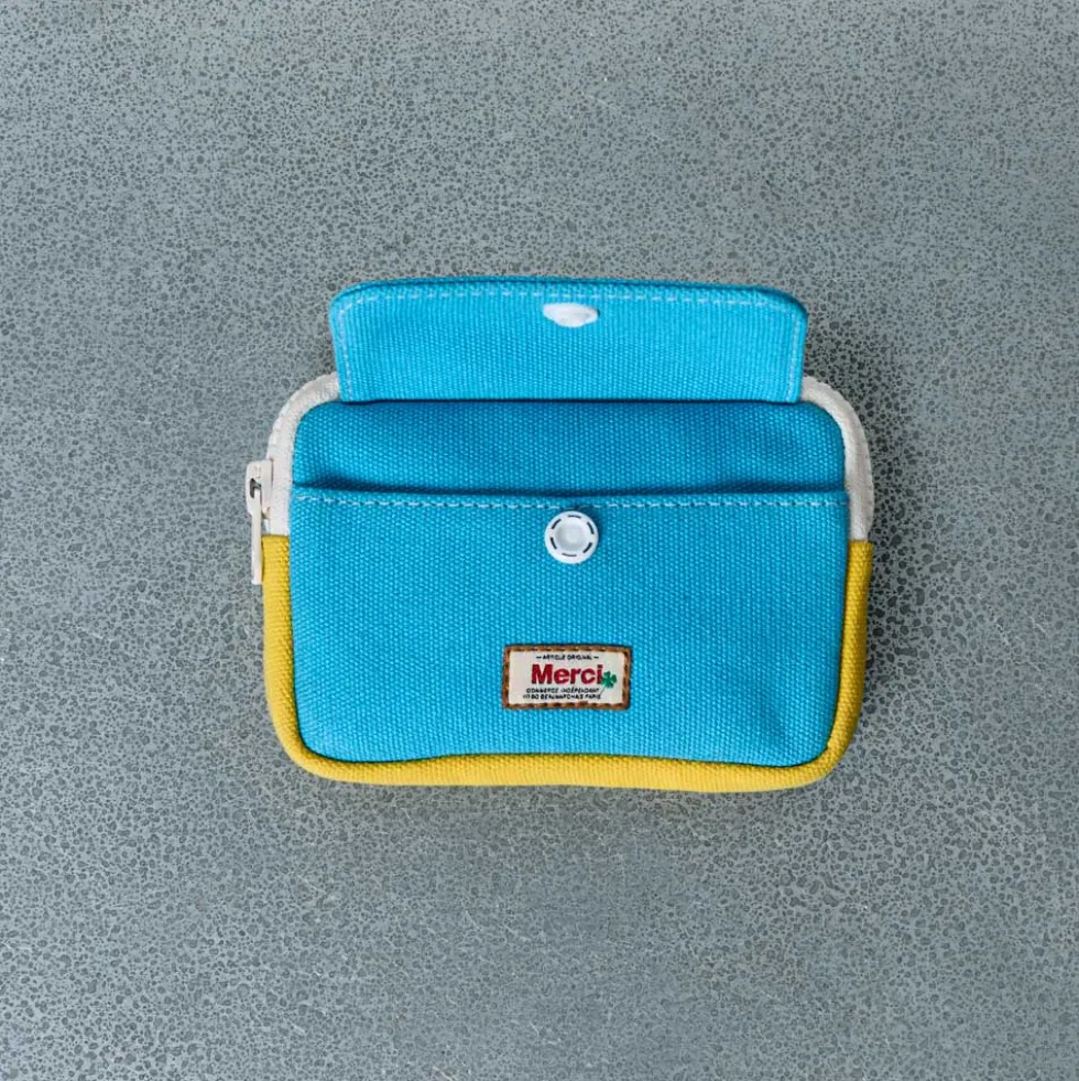 Merci - Porte Monnaie Candide - Bleu & Jaune