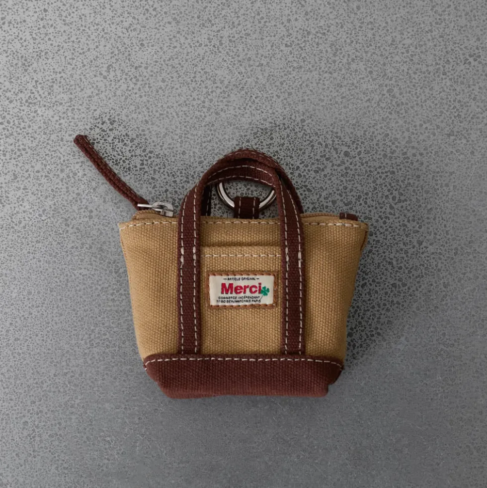 Merci - Porte Monnaie Candide Charm - Kaki & Marron