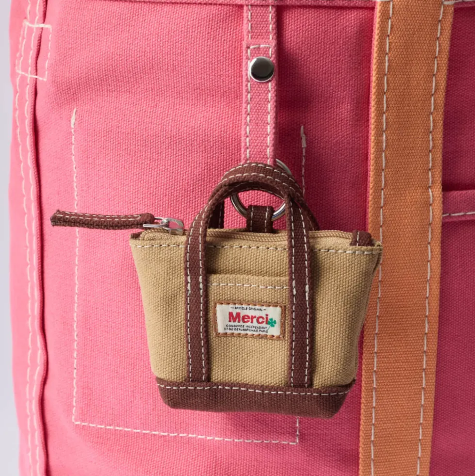 Merci - Porte Monnaie Candide Charm - Kaki & Marron