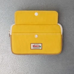 Merci - Porte Monnaie Candide M - Jaune & Beige