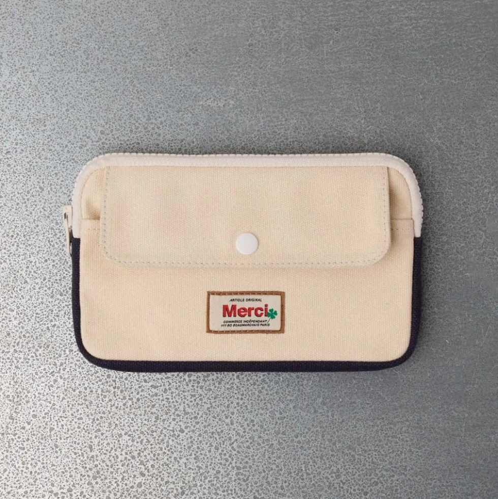 Merci - Porte Monnaie Candide M - Ecru & Marine