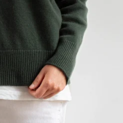 Merci - Pull col cheminée en cachemire - Kaki