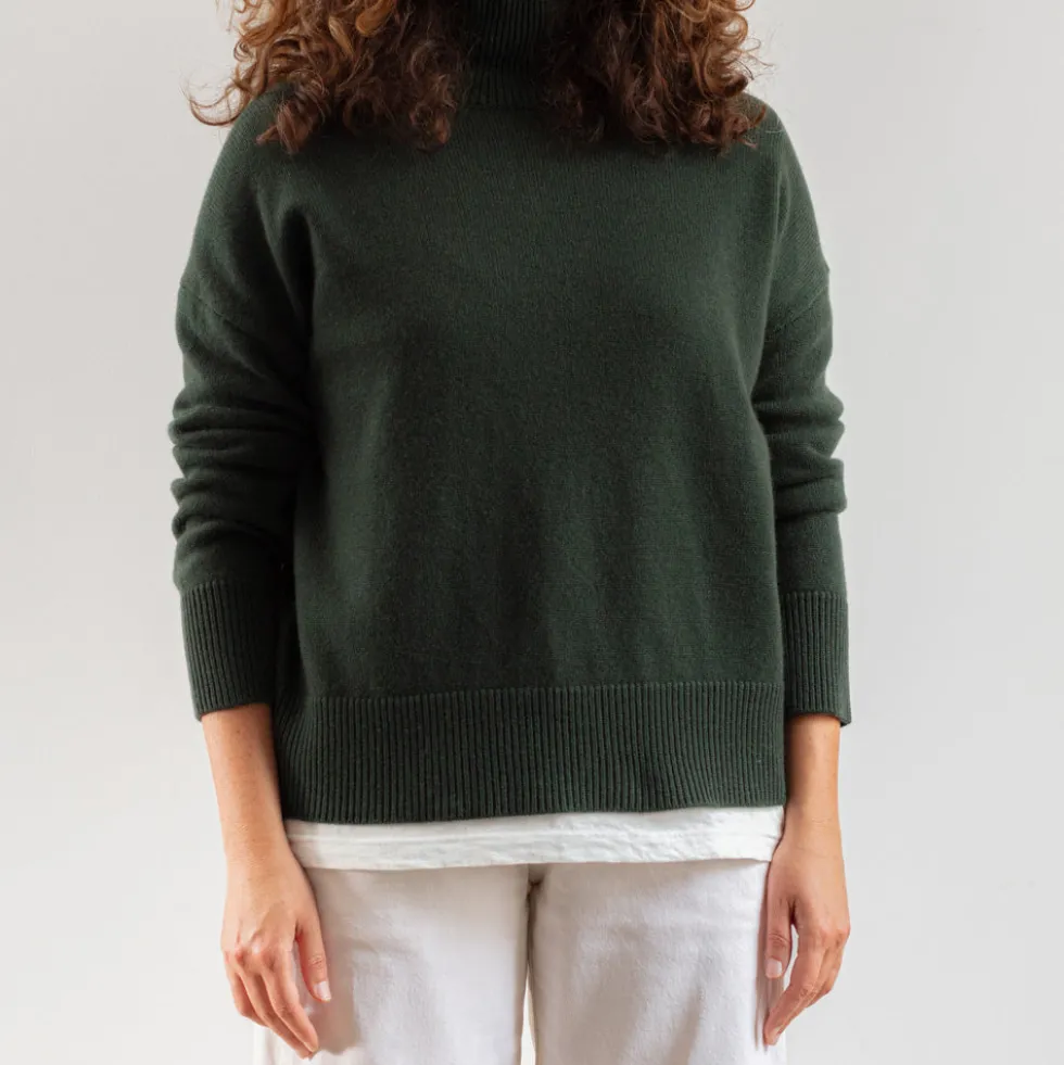 Merci - Pull col cheminée en cachemire - Kaki
