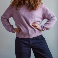 Merci - Pull en laine Shetland Femme - Rose