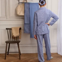 Merci - Pyjama en Coton - Carreaux Bleu