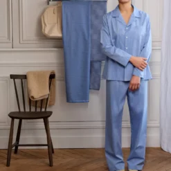 Merci - Pyjama en Coton - Rayures Triples Bleu