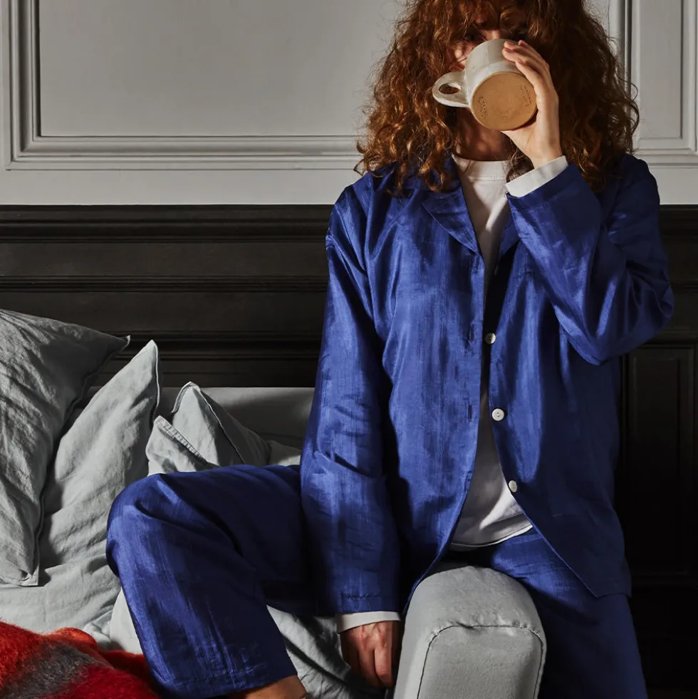 Merci - Pyjama en Soie - Bleu