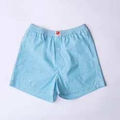 Merci - Short Jude Rayé - Turquoise