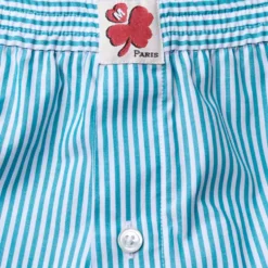 Merci - Short Jude Rayé - Turquoise